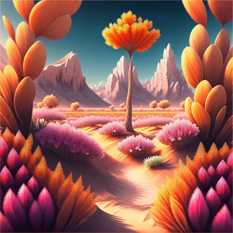 masterpiece, best quality, high quality, extremely detailed CG unity 8k wallpaper,flowering landscape ,A dry place like an empty desert,dearest,foxy,Mono Lake,hackberry,3D Digital Paintings,award winning photography, Bokeh, Depth of Field, HDR, bloom, Chro...