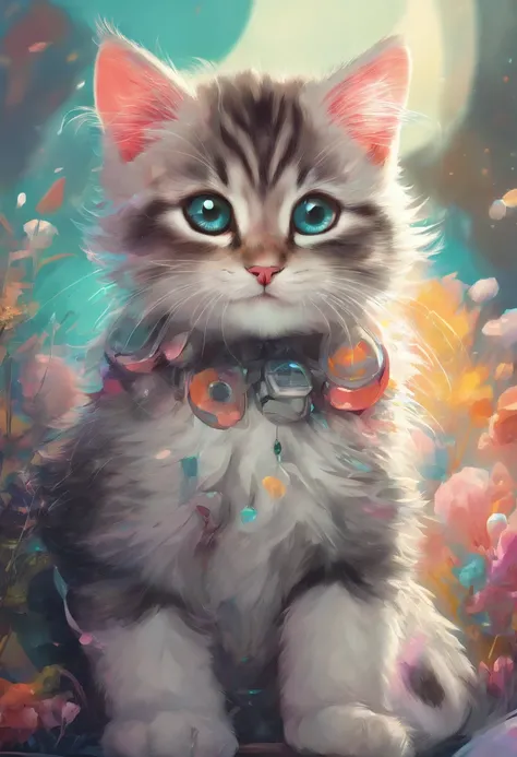 (Best quality,4K,8K,A high resolution,Masterpiece:1.2),Ultra-detailed,(Realistic,Photorealistic,photo-realistic:1.37),A cute little cat trembled slightly,Soft fur texture,Delicate paw pads,Expressive eyes,Cute twitchy beard,Hints of vulnerability,Gently wa...