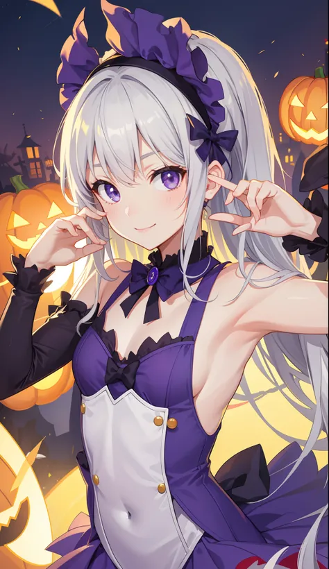 1girl in、AS-Adult、A smile、Halloween、Wonderland、Alices Costume（small tits）、Upper body portrait、