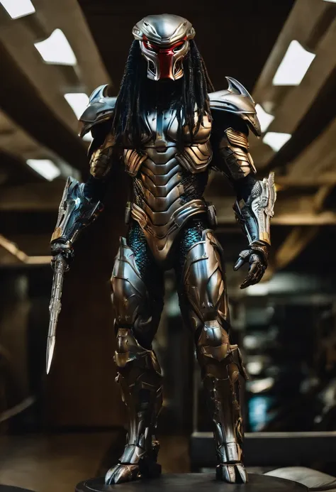 Predator，full bodyesbian，Silver high-tech armor