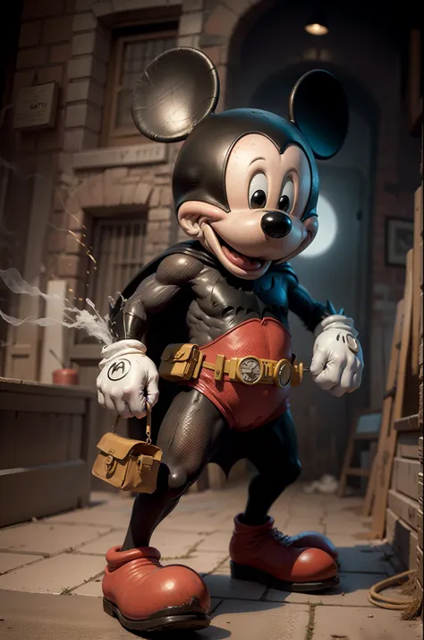 mickey con un traje de batman