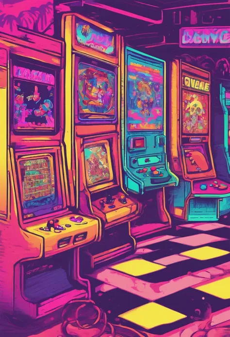 kawaii aesthetics, Sala de juegos arcade, NULO, Vaporwave, synthwave