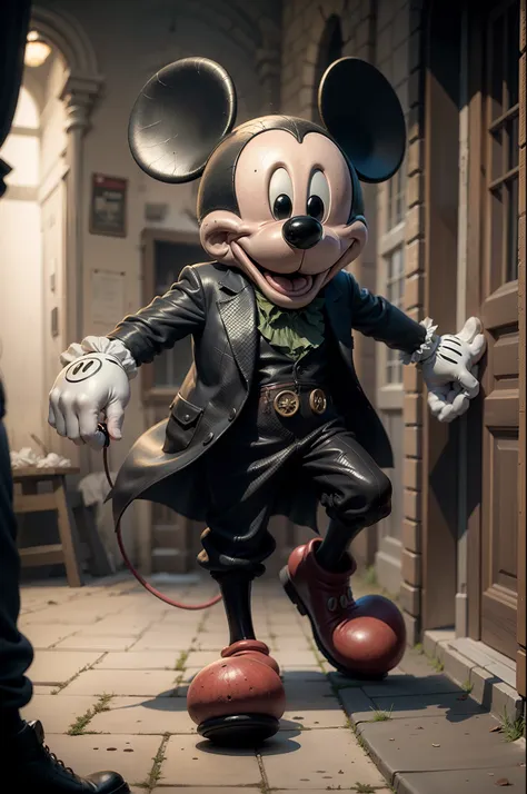 mickey con un traje de joker