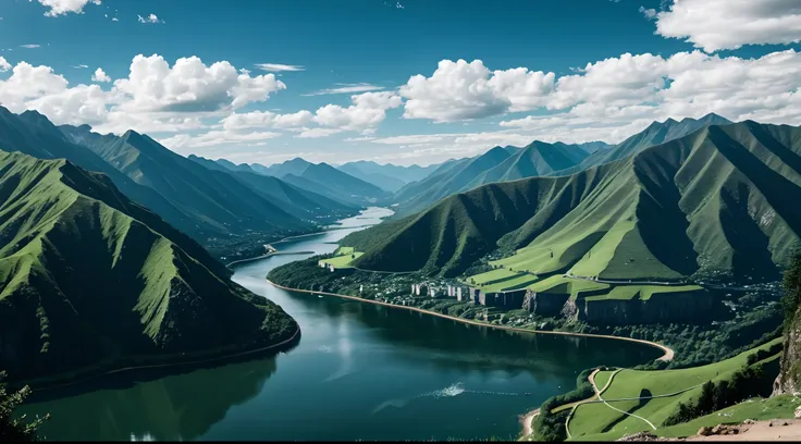 Green water and green mountains