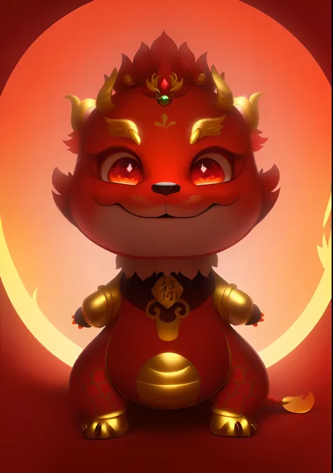 Cartoon of a red dragon with golden jade on its head, cute little dragon, as an anthropomorphic dragon, inspired by Park Hua, drak, Furry Chinese dragon, anthropomorphic dragon, dragon-shaped human, inspired by Gong Xian, inspired by Li Mei-shu, advanced d...