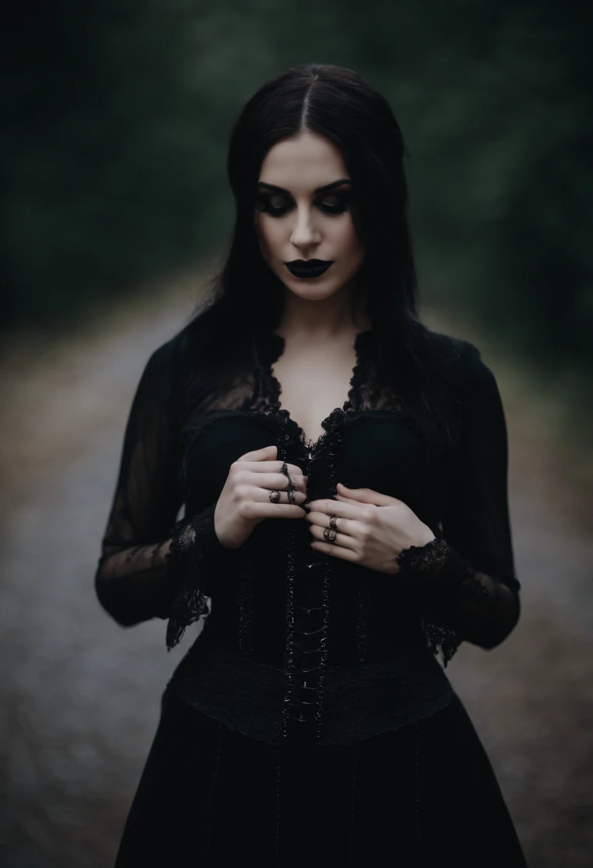 sexy gothic girl,upper body