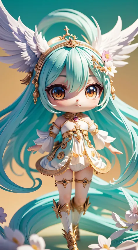 mythical creature, beast, fluffy, gradient color ((best quality)), ((masterpiece)), ( extreme detailed, highest detailed, official art, beautiful and aesthetic:1.2),  depth of field, composition FULL BODY, (CHIBI),, (beautiful and detailed eye:1.3), Long t...