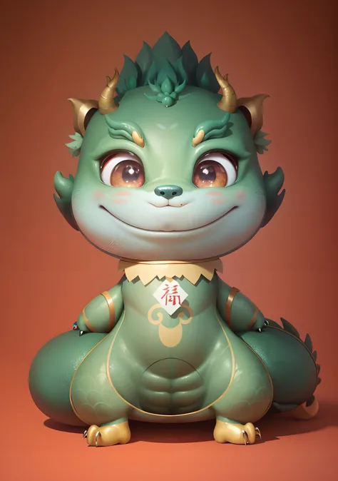 Guochao Dragon combined with bronze image IP, cute little dragon, as an anthropomorphic dragon, inspired by Park Hua, drak, Furry Chinese dragon, anthropomorphic dragon, dragon-shaped human, inspired by Gong Xian, inspired by Li Mei-shu, advanced digital c...