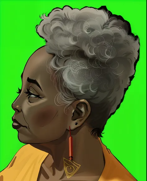 turn this face to cartoon style, black old woman, exactly similar to picture