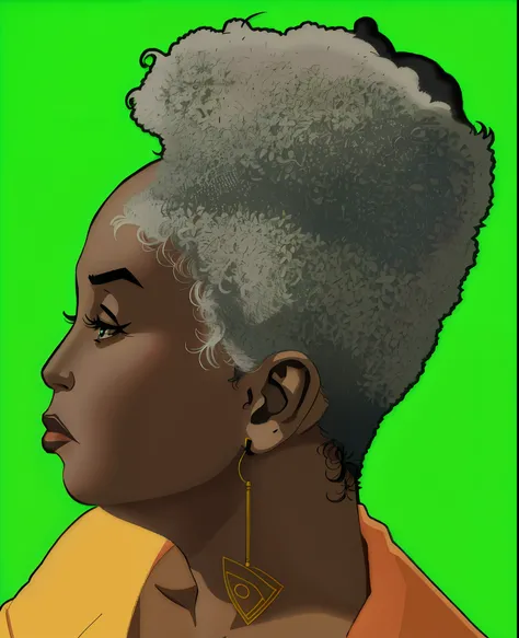 turn this face to cartoon style, black old woman, exactly similar to picture