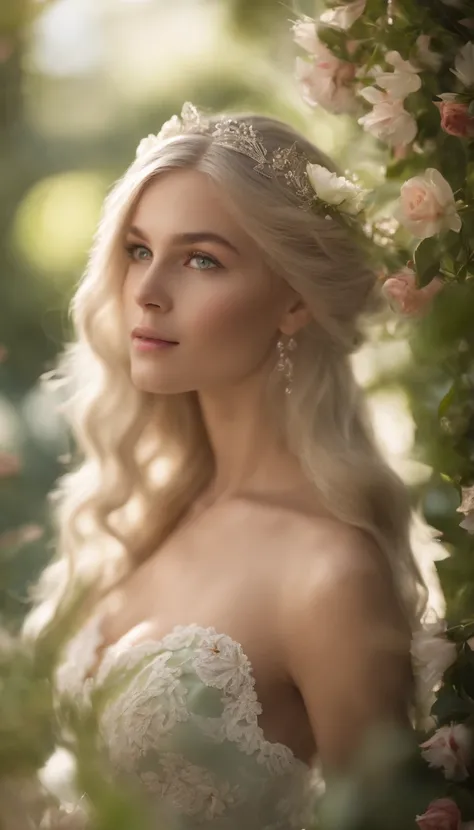 (best quality,4k,8k,highres,masterpiece:1.2),ultra-detailed,(medium close-up),(realistic,photorealistic,photo-realistic:1.37),long and elegant elf-like ears,fair and porcelain-like skin,gently flowing platinum blonde hair,piercing and enchanting green eyes...