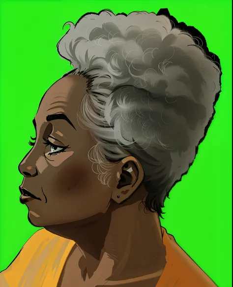 turn this face to cartoon style, black old woman, exactly similar to picture