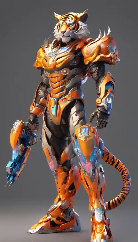 Chinese Tiger, (blind box toy style:1.2), (Full body shot) , 1 transparent girl,Behind him is a transparent Chinese dragon, Transparent Mecha, Exquisite helmet:1.2, Luminescent goggles:1.2, Cyberpunk, Dreamy glow, bright neon lights, clean, White backgroun...