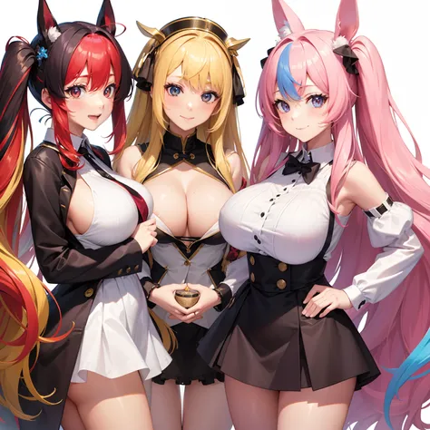 harems、Multiple girls are depicted、multicolored hair、Colossal tits、Beautiful girls、top-quality、A smile、Beautiful girls、​masterpiece、High-definition images、hiquality、Happy girls、Perfectly cropped face、