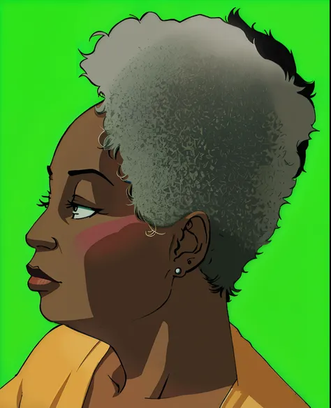 turn this face to cartoon style, black old woman, exactly similar to picture