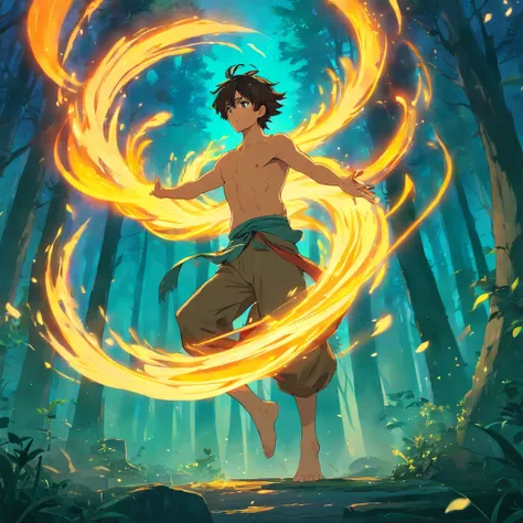 In ancient and overgrown forests, The essence of magic is formed through a person, His hair was as black as a shadow，His eyes were brilliant golden flames. There is a mysterious mark on his neck, Flashing with latent power. In the open space, He stood in a...