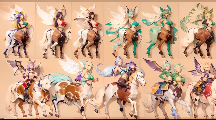 In the beautiful illustration of this super-grand scene，The ultra-distant lens shows us（Over eight separate and distinctive centaur characters：9.9），They all have their own characteristics，Vivid and interesting。Radiant from the heavens（Angelic centaurs：6.6）...