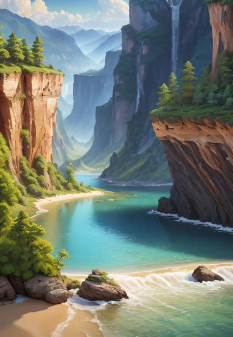 landscape, water (extremely detailed CG Unity 8k wallpaper), the most beautiful works of art in the world, professional majestic oil painting, complex, high detail, sharp focus, dramatic, photorealistic art painting