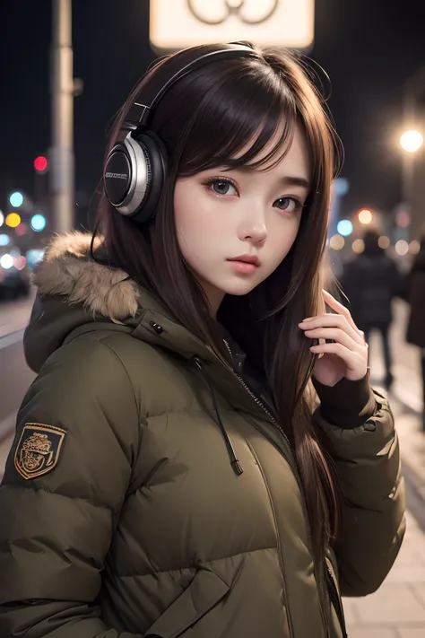 (masuter piece,ultra-quality,16ｋ,Hyper Detailed,Intricate details,Realistic,photographrealistic,perfect anatomia,Professional Lighting、Perfect proportions,Perfect face,18 year old girl,kawaii,ultradetailed eyes、kawaii eyes、dark brown eyes:1.5,Well-formed f...