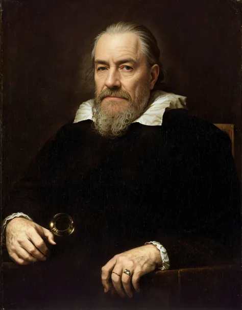 galileo galilei photo,  portrait of a man with a beard and a ring, galileo, philosopher, giorgio vasari, portrait, photo, ultrarealistic, canon 5d,