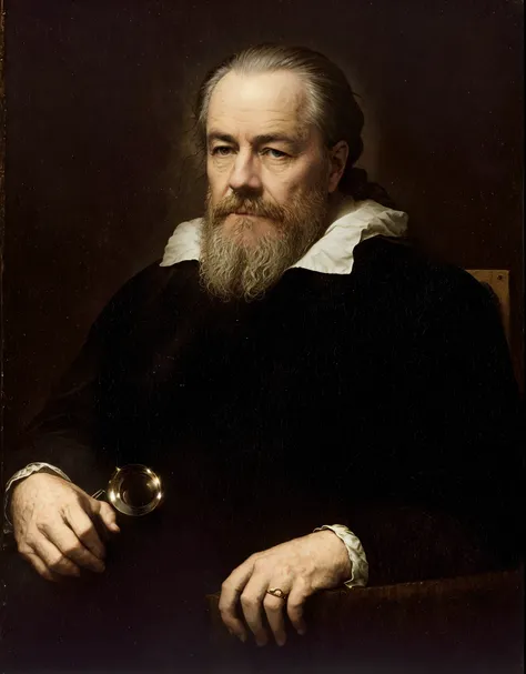 galileo galilei photo,  portrait of a man with a beard and a ring, galileo, philosopher, giorgio vasari, portrait, photo, ultrarealistic, canon 5d,