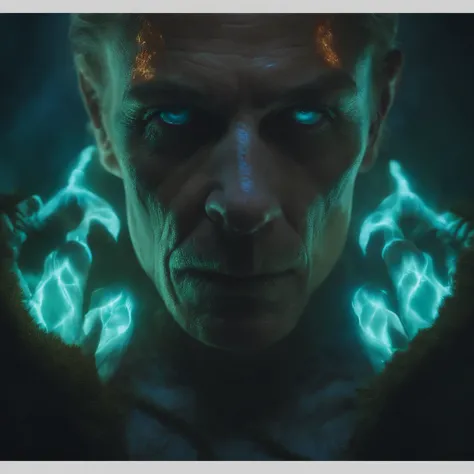 "A stunning 4k portrait with bioluminescent magical elements of an undead zombie."