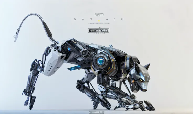 Close-up of robot dog with long tail, robot animal, Beautiful robot character design, mecha animal, the best on cgsociety, trending on artstation hq, 3d render trending on artstation, Trends in CG society, mech robot futuristic, futuristic robotic, cgsocie...