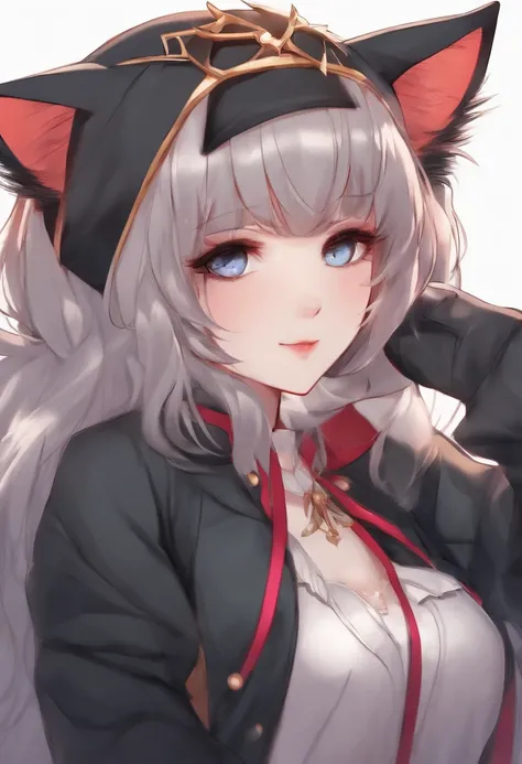 Anime style cat ears girl full body