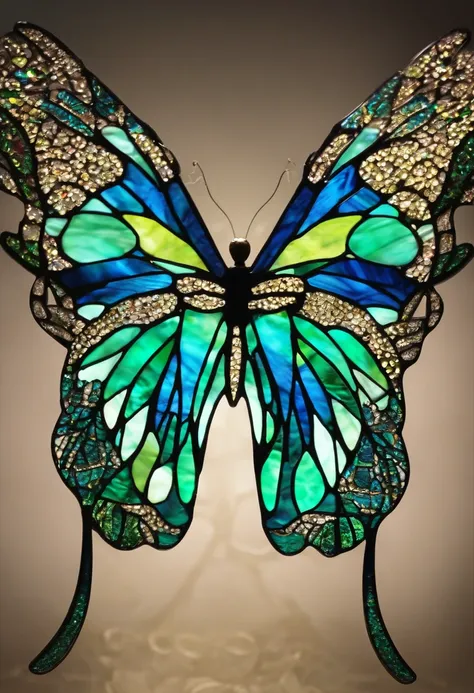 Butterfly wings，Light，Material de vidro，Blue-green，eardrop