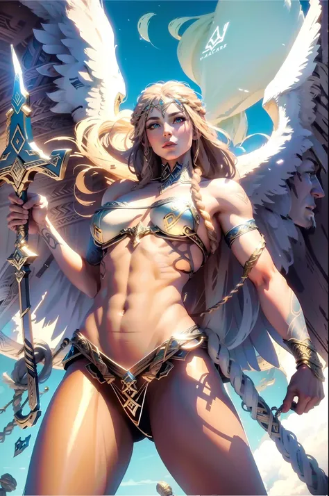 Asgard，valkyrie，Senhora Cavaleiro，Anatomia correta，epic fantasy digital art，tmasterpiece，8k，high-definition resolution，desenho detalhado，Qulidade Superior，, Epic composition