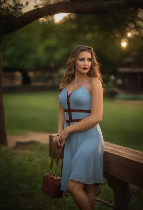 (8k, Foto RAW, La mejor calidad, Obra maestra:1.2), (realista, fotorrealista:1.37), Pro Lighting, Mapeo de fotones, Radiosidad, American doll, parque, Vestido blanco de verano, kristenschaal1-10v1