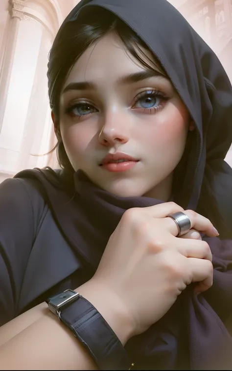 Beautiful girl with cute hand