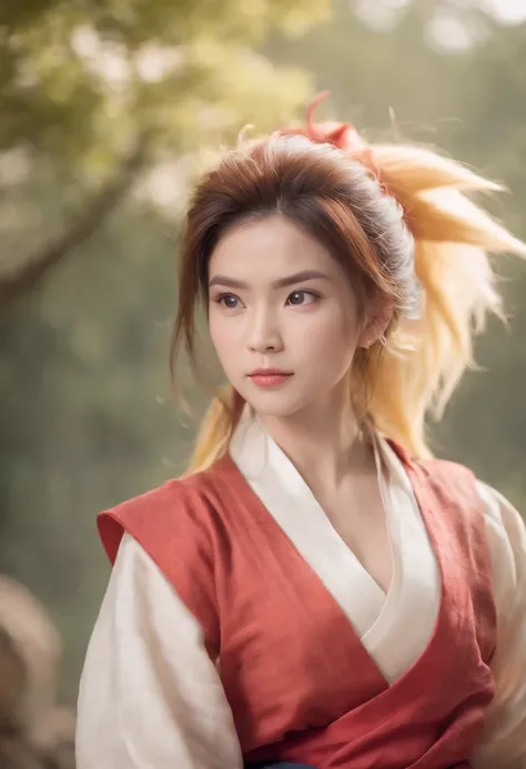 1girl, (super saiyan:1.3),hanfu,