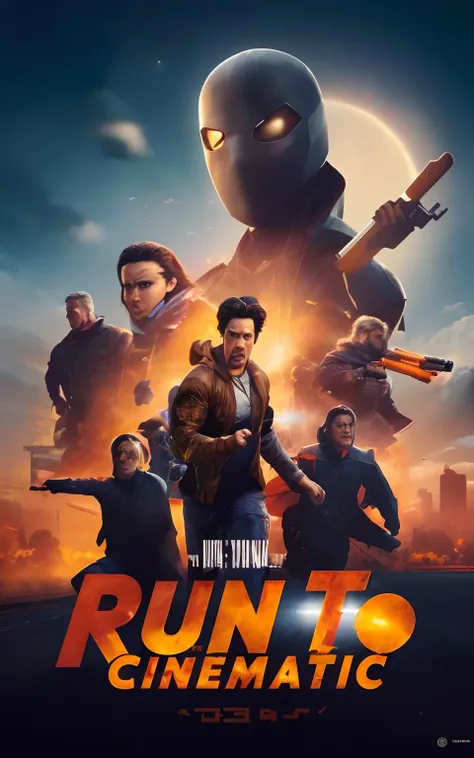 run to cinematic poster, official poster, key art, movie promotional image, movie poster, promotional poster, promotional movie poster, official poster artwork, promotional poster art, action movie poster, [ theatrical ], movie promotional art, promotional...