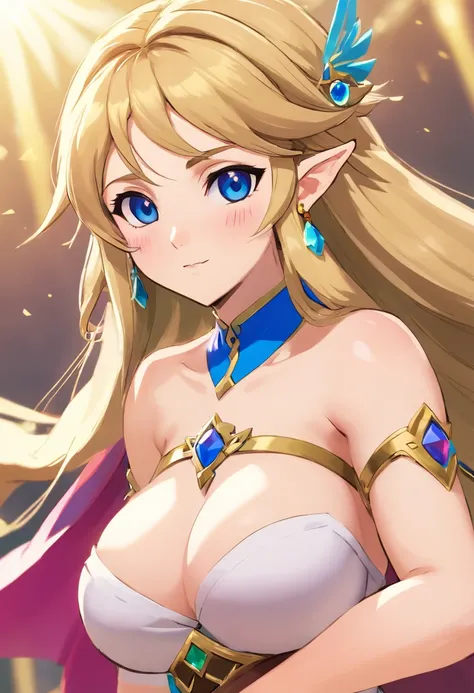 Princess Zelda, Blonde hair, Blue eyes,oppai, the breasts are large, Big breasts!, thicc, (sfv) safe to work, Big breasts!!, With large breasts, ahegao, New Xiangcheng, breasts covered and sfw, eechi, with her mouth open, Big breasts,hyper HD