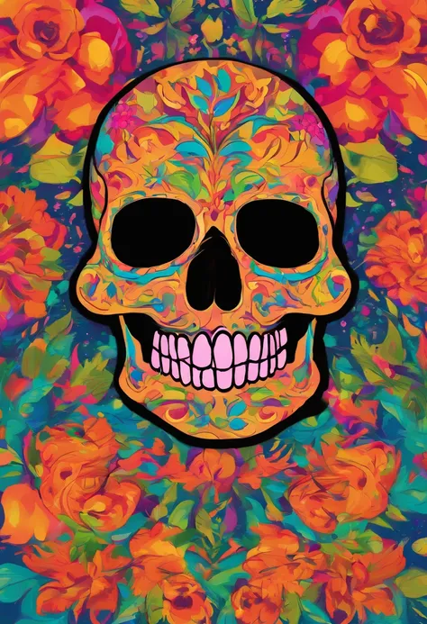 image of a skull shrouded in flowers and leaves, ((sugar skull)), day of the dead, fantasy skull, detailed art, sacred skull, skull paint, portrait of a sugar skull, hauntingly beautiful art, beautiful art uhd 4 k, skull bones flowers, jen bartel, death sk...