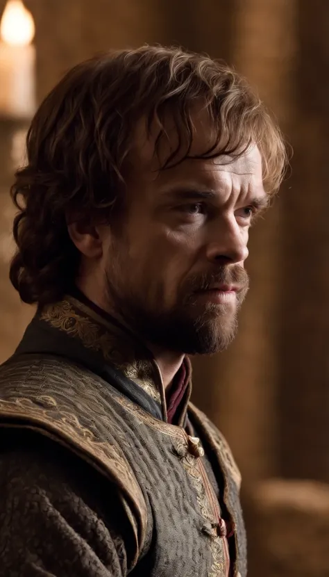 Tyrion Lannister sorrindo ao lado de Daenerys