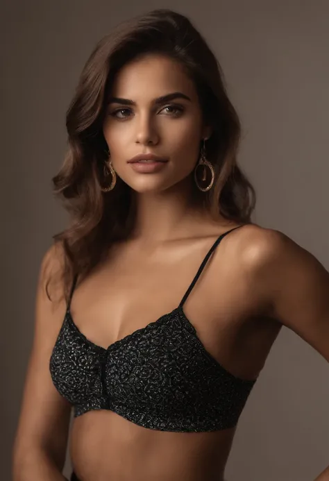 arafed woman in a black bra top posing for a picture, foto de uma mulher bonita, modelo feminino bonito, mulher jovem bonita, rosto e corpo perfeitos, Retrato de um modelo bonito, corpo e rosto bonitos, Retrato Sophie Mudd, Uma bela jovem mulher, mulher bo...