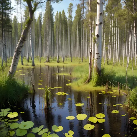 swamp, old swamp, trees, old trees, ate, birch, dead trees