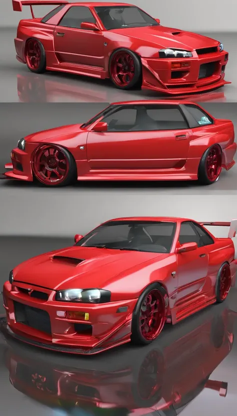 JDM Car, CAR Nissan R34,Car color Red Black