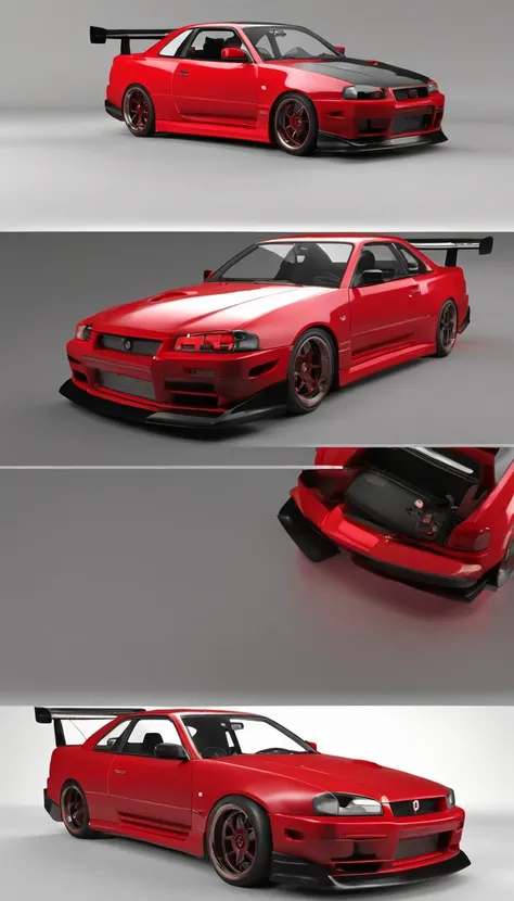 JDM Car, CAR Nissan R34,Car color Red Black