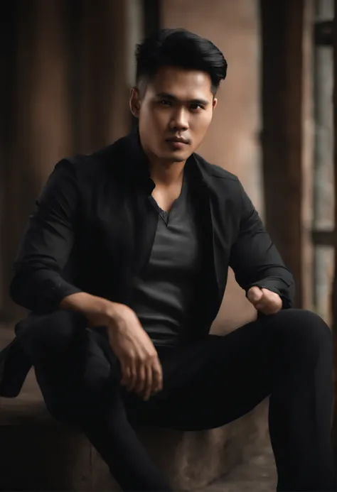 arafed man with a black shirt and a gray shirt, john jude palencar, hoang long ly, dramatic portraiture of uuen, photography portrait, nivanh chanthara, bao pham, photo portrait, khyzyl saleem, dzung phung dinh, by Abidin Dino, inspired by Rudy Siswanto