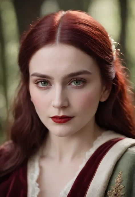 (((a deep reddish wound crosses her left cheek))) fair complexion, 0ldman around 100 years old, natural white hair, distinctive green eyes, wearing kohl, slender and graceful, beautiful, candlelight in a medieval setting, ultra sharp focus, realistic shot,...