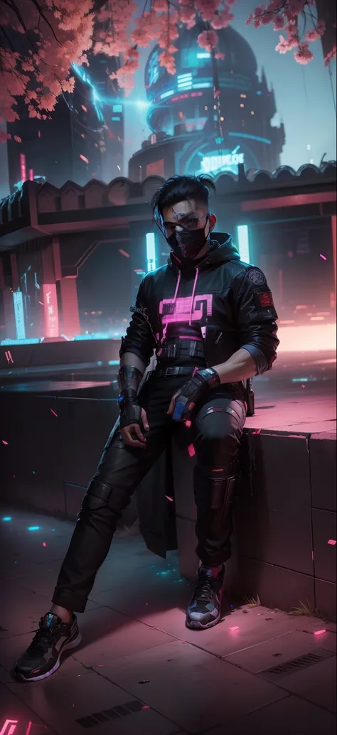 Change background cyberpunk handsome boy realistic face