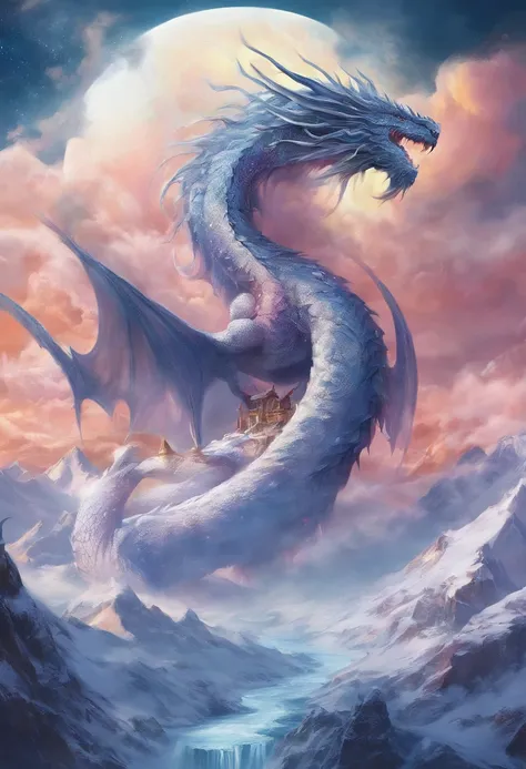 snowy mountain, dragon, war