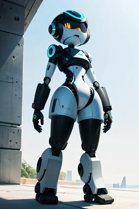 I need a minimalist robot model inpired in a mix of Eve from Wall-E and Bay-Max from Big Hero Opaeration, this desings needs to be a robott with no human caracteristics