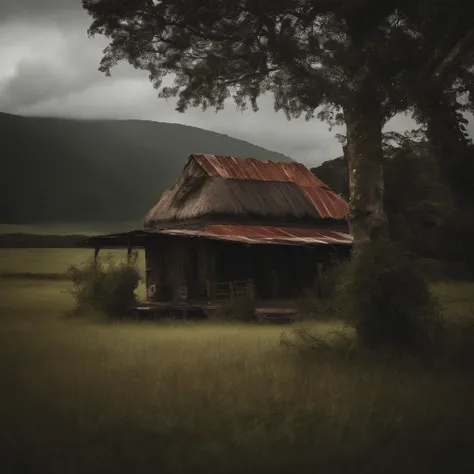 ambiente rural no Brasil, com tempestade ser aproximando