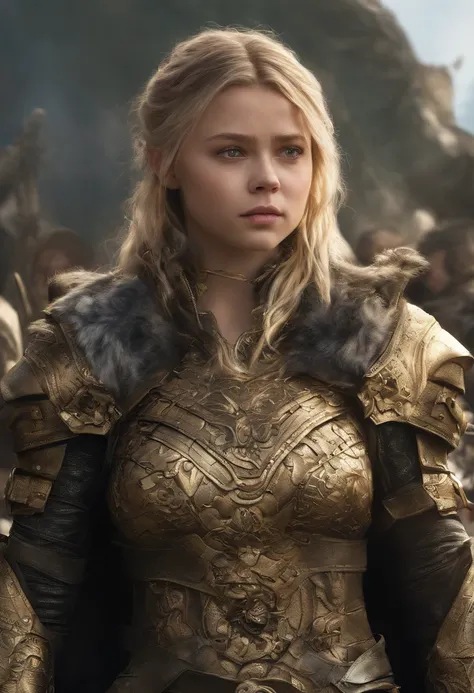 Chloë Grace Moretz as Magik,beautiful female heroinein tight armor, Ray Tracing Reflections, insanely detailed and intricate, hypermaximalist, elegant, hyper realistic, super detailed, epic landscape, nature, gold colors, beautiful face, beautiful body, tr...