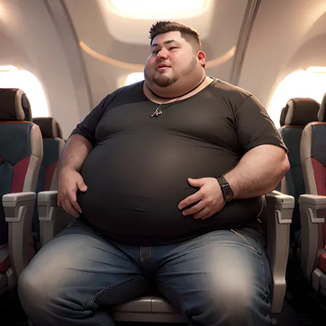 Plane passenger, fat, white skin,