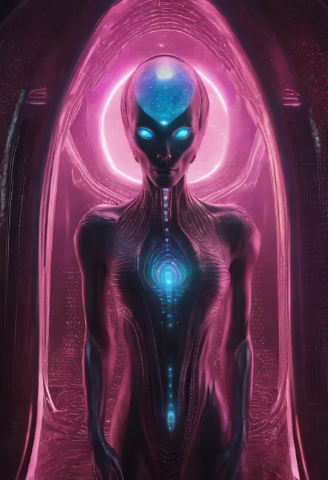 "Alien cell regeneration room, extraterrestrial genetic cure, Futuristic Alien Medical Research Laboratory, Alien hologram, advanced alien technology, Alien cybernetic implants, Healing alien light chamber, Alien interdimensional astral projection, Innovat...